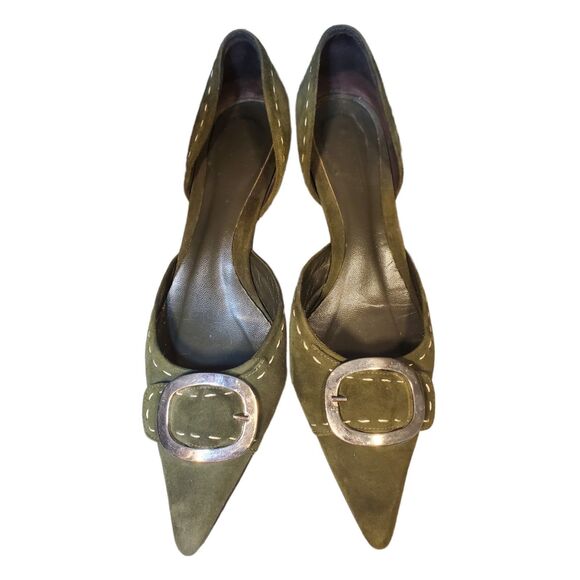 Beautiful Talbots Collection Suede Pointed Toe Kitten Heeled Shoes Size 7.5 - Picture 1 of 6
